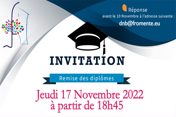 Invitation jeudi 17 novembre ‘diplôme Brevet’